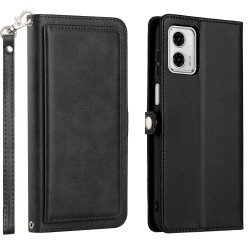Premium PU Leather Folio Wallet Front Cover Case with Card Holder Slots and Wrist Strap for Motorola Moto G 5G 2023 (Black) Premium PU Leather Folio Wallet Front Cover Case with Card Holder Slots and Wrist Strap for Motorola Moto G 5G 2023 (Black)