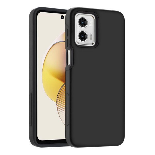 Wholesale Glossy Dual Layer Armor Defender Hybrid Protective Case Cover for Motorola Moto G 5G 2023 (Black)