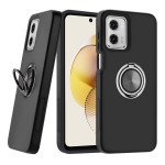 Wholesale Dual Layer Armor Hybrid Stand Ring Case for Motorola Moto G 5G 2023 (Black)