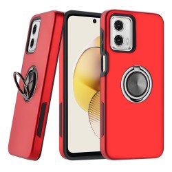 Dual Layer Armor Hybrid Stand Ring Case for Motorola Moto G 5G 2023 (Red)