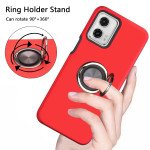 Wholesale Dual Layer Armor Hybrid Stand Ring Case for Motorola Moto G 5G 2023 (Red)