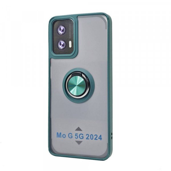 Wholesale Tuff Slim Armor Hybrid Ring Stand Case for Motorola Moto G 5G 2024 (Green)