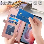 Wholesale Premium PU Leather Folio Wallet Front Cover Case with Card Holder Slots and Wrist Strap for Motorola Moto G 5G 2024 (Navy Blue)