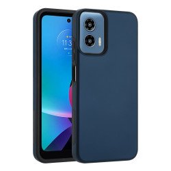 Glossy Dual Layer Armor Defender Hybrid Protective Case Cover for Motorola Moto G 5G 2024 (Navy Blue)