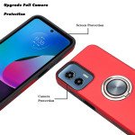 Wholesale Dual Layer Armor Hybrid Stand Ring Case for Motorola Moto G 5G 2024 (Red)