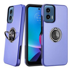 Dual Layer Armor Hybrid Stand Ring Case for Motorola Moto G 5G 2024 (Purple)