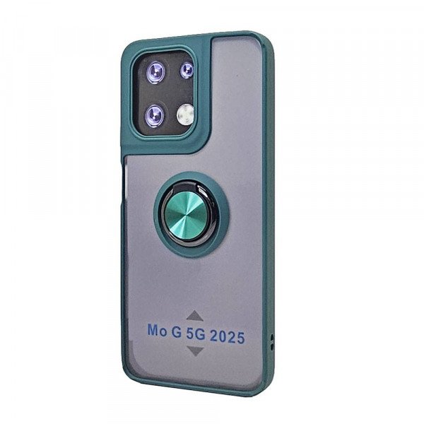 Wholesale Tuff Slim Armor Hybrid Ring Stand Case for Motorola Moto G 5G 2025 (Green)