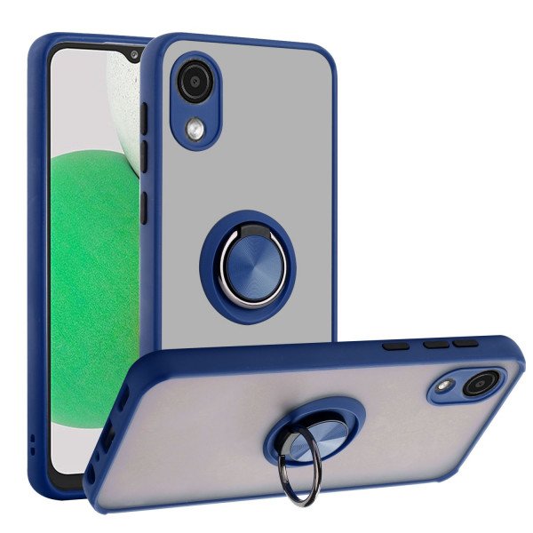 Wholesale Tuff Slim Armor Hybrid Ring Stand Case for Motorola Moto G Play 2024 (Navy Blue)