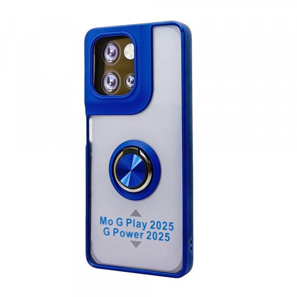 Wholesale Tuff Slim Armor Hybrid Ring Stand Case for Motorola Moto G Play / G Power 2025 (Navy Blue)