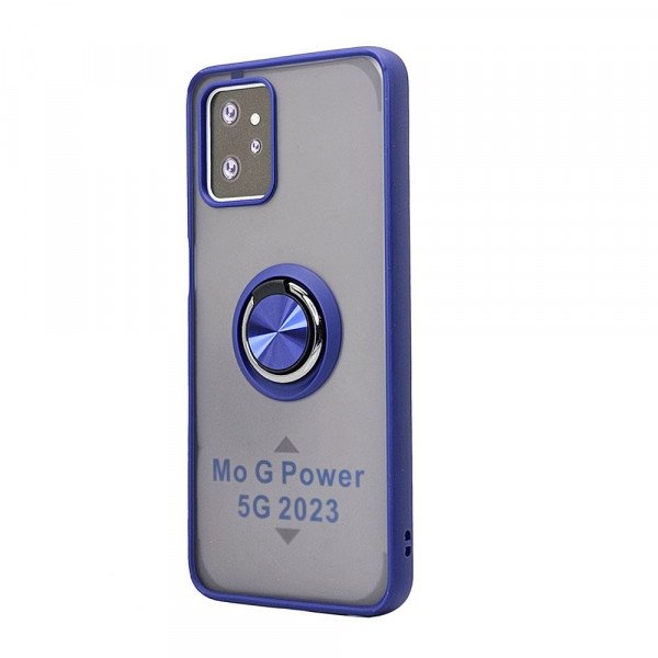 Wholesale Tuff Slim Armor Hybrid Ring Stand Case for Motorola Moto G Power 5G 2023 (Navy Blue)