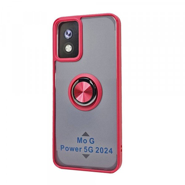 Wholesale Tuff Slim Armor Hybrid Ring Stand Case for Motorola Moto G Power 5G 2024 (Red)