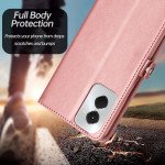 Wholesale Premium PU Leather Folio Wallet Front Cover Case with Card Holder Slots and Wrist Strap for Motorola Moto G Power 5G 2024 (Purple)