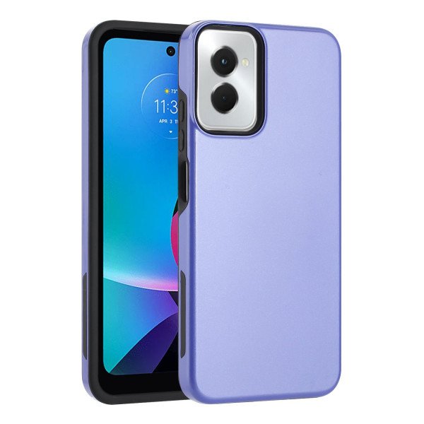 Wholesale Glossy Dual Layer Armor Defender Hybrid Protective Case Cover for Motorola Moto G Power 5G 2024 (Purple)