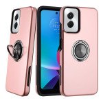 Wholesale Dual Layer Armor Hybrid Stand Ring Case for Motorola Moto G Power 5G 2024 (Rose Gold)