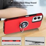 Wholesale Dual Layer Armor Hybrid Stand Ring Case for Motorola Moto G Power 5G 2024 (Red)