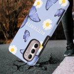 Wholesale Glossy Design Fashion Dual Layer Armor Defender Hybrid Protective Case Cover for Motorola G Stylus 5G / 4G 2022 (Flower)