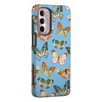 Wholesale Glossy Design Fashion Dual Layer Armor Defender Hybrid Protective Case Cover for Motorola G Stylus 5G / 4G 2022 (Butterflies)