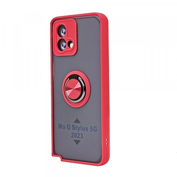 Wholesale Tuff Slim Armor Hybrid Ring Stand Case for Motorola Moto G Stylus 5G 2023 (Red)