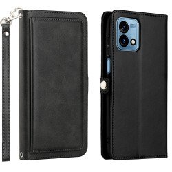 Premium PU Leather Folio Wallet Front Cover Case with Card Holder Slots and Wrist Strap for Motorola Moto G Stylus 5G 2023 (Black) Premium PU Leather Folio Wallet Front Cover Case with Card Holder Slots and Wrist Strap for Motorola Moto G Stylus 5G 2023 (Black)
