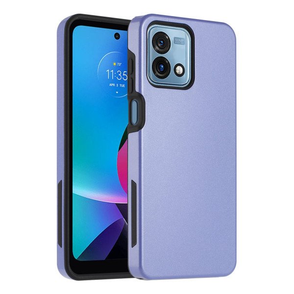 Wholesale Glossy Dual Layer Armor Defender Hybrid Protective Case Cover for Motorola Moto G Stylus 5G 2023 (Purple)