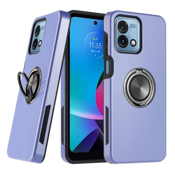 Wholesale Dual Layer Armor Hybrid Stand Ring Case for Motorola Moto G Stylus 5G 2023 (Purple)