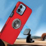 Wholesale Dual Layer Armor Hybrid Stand Ring Case for Motorola Moto G Stylus 5G 2023 (Red)