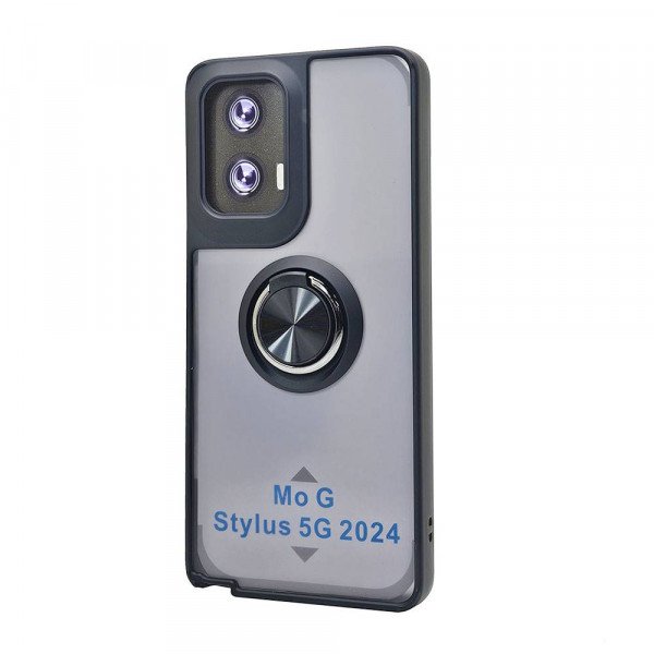 Wholesale Tuff Slim Armor Hybrid Ring Stand Case for Motorola Moto G Stylus 2024 (Black)