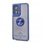Tuff Slim Armor Hybrid Ring Stand Case for Motorola Moto G Stylus 2024 (Navy Blue)