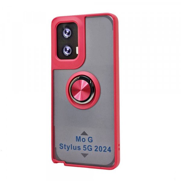 Wholesale Tuff Slim Armor Hybrid Ring Stand Case for Motorola Moto G Stylus 2024 (Red)