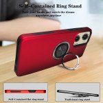 Wholesale Dual Layer Armor Hybrid Stand Ring Case for Motorola Moto G Stylus 2024 (Navy Blue)