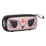 Wholesale Owl Outdoor Compact Wireless FM Radio Bluetooth Speaker Flashlight, Solar Power NB306 for Universal Cell Phone And Bluetooth Device (Rose Gold)