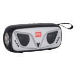 Wholesale Owl Outdoor Compact Wireless FM Radio Bluetooth Speaker Flashlight, Solar Power NB306 for Universal Cell Phone And Bluetooth Device (Silver)