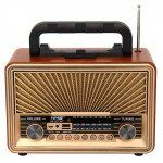 Wholesale Large Classic Retro Fancy Design AM FM Radio Bluetooth Boombox Speaker Portable with Handle and Remote NS2073BT for Universal Cell Phone And Bluetooth Device (Red)