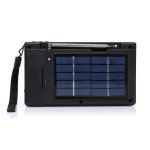 Wholesale Multifunctional Bluetooth Speaker with AM/FM Radio, Solar Charging, and Built-in Flashlight NS2040 for Universal Cell Phone And Bluetooth Device (Black)
