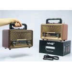 Wholesale Large Classic Retro Fancy Design AM FM Radio Bluetooth Boombox Speaker Portable with Handle and Remote NS2073BT for Universal Cell Phone And Bluetooth Device (Gold)
