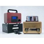 Wholesale Large Classic Retro Fancy Design AM FM Radio Bluetooth Boombox Speaker Portable with Handle and Remote NS2073BT for Universal Cell Phone And Bluetooth Device (Gold)