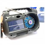 Wholesale Versatile Portable Bluetooth Speaker with Built-in Solar Panel Cooling Fan AM/FM/SW Radio and Handy Carry Strap NS-8057SF for Universal Cell Phone And Bluetooth Device (Black)