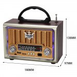 Wholesale Vintage 5W AM/FM Radio: Wooden Case, Old-Style Desktop, Stereo Sound Wooden Speaker NS-8891BT for Universal Cell Phone And Bluetooth Device (Brown)