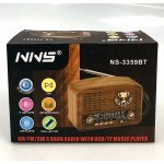 Wholesale Retro Classic Bluetooth Speaker with AM/FM Radio and Multi-Function Design NS3359BT for Universal Cell Phone And Bluetooth Device (Light Brown)