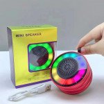 Wholesale Universal Portable Bluetooth Speaker with RGB Lights - Mini Round Shape Design for Wireless Music Streaming OP-18 for Universal Cell Phone And Bluetooth Device (Green)
