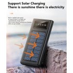 Wholesale Multi-Port Solar Power Bank 10000mAh Universal Charging with Built-In Micro USB, Type-C, Lightning & USB Cable OS01 for Universal Cell Phone And Devices (Black)