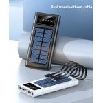 Wholesale Multi-Port Solar Power Bank 10000mAh Universal Charging with Built-In Micro USB, Type-C, Lightning & USB Cable OS01 for Universal Cell Phone And Devices (Black)