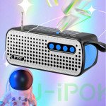 Wholesale Sleek Silver Grill Design Portable Stereo Bluetooth Wireless Speaker P150 for Universal Cell Phone And Bluetooth Device (Blue)