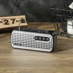 Wholesale Sleek Silver Grill Design Portable Stereo Bluetooth Wireless Speaker P150 for Universal Cell Phone And Bluetooth Device (Black)