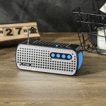 Wholesale Sleek Silver Grill Design Portable Stereo Bluetooth Wireless Speaker P150 for Universal Cell Phone And Bluetooth Device (Blue)