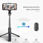Wholesale LED All-in-One Selfie Stick and Tripod with Wireless Remote and LED Fill Light for Universal Cell Phones (Black)