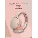 Wholesale Fashion Style Bluetooth Wireless Foldable Headphone Headset with Soft Cushion Earcup, Built in Mic, and FM Radio P2961 for Universal Cell Phone And Bluetooth Device (Beige)