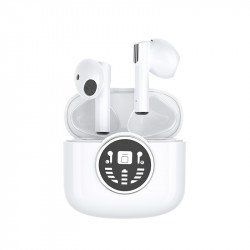 TWS Air Style Bluetooth Wireless Headset Earbuds Earphone With Battery Display for Universal Cell Phone And Bluetooth Device P40 (White)