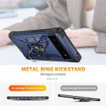 Wholesale Shockproof Tech Armor Ring Stand Rugged Case with Metal Plate for Google Pixel 7 Pro (Silver)