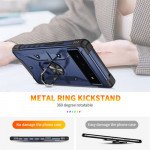 Wholesale Shockproof Tech Armor Ring Stand Rugged Case with Metal Plate for Google Pixel 7 (Black)